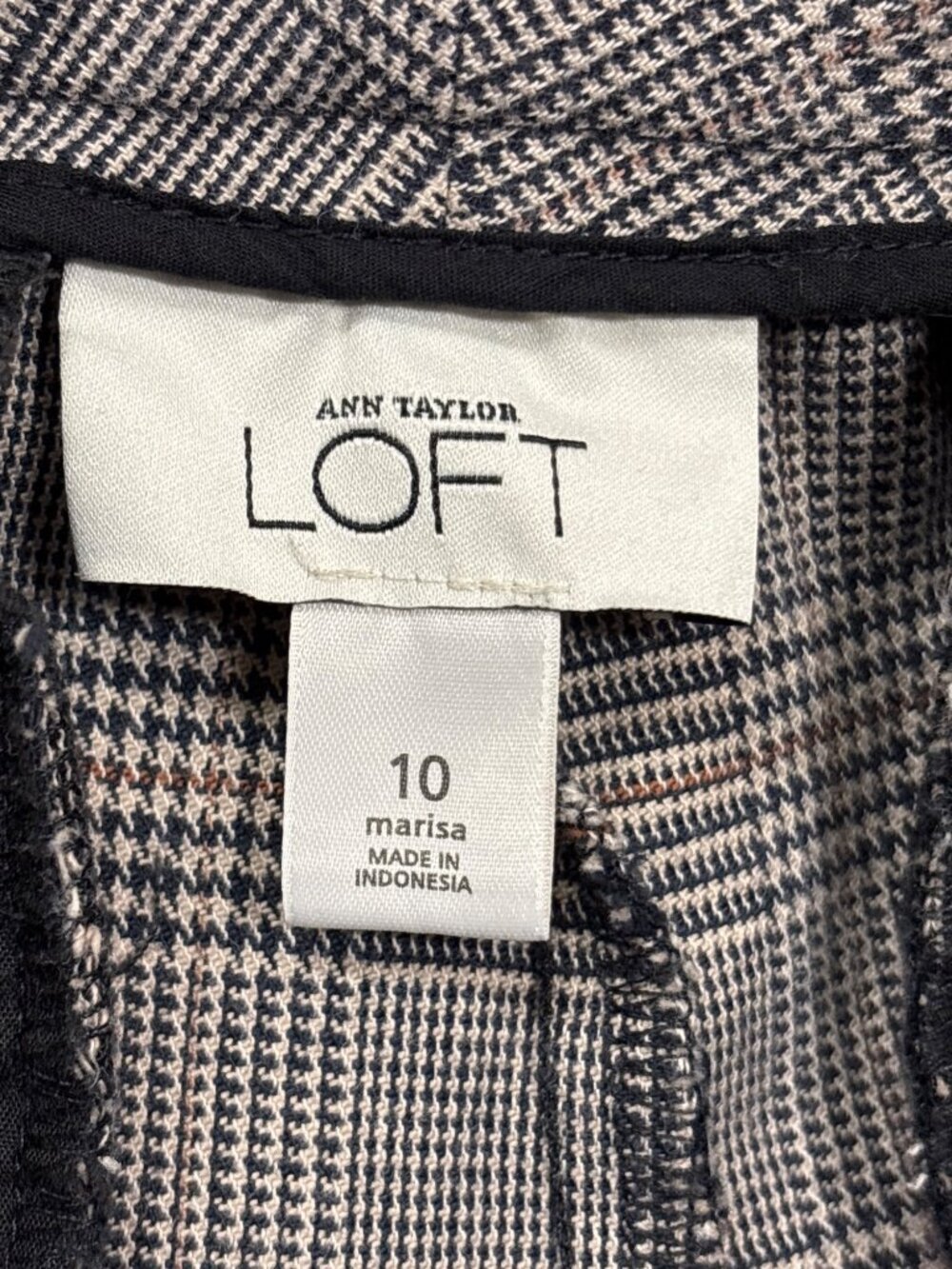 Ann Taylor LOFT Marisa Wide Leg Dress Pants Size 10 Vintage Y2K Plaid Multicolor - Picture 7 of 7